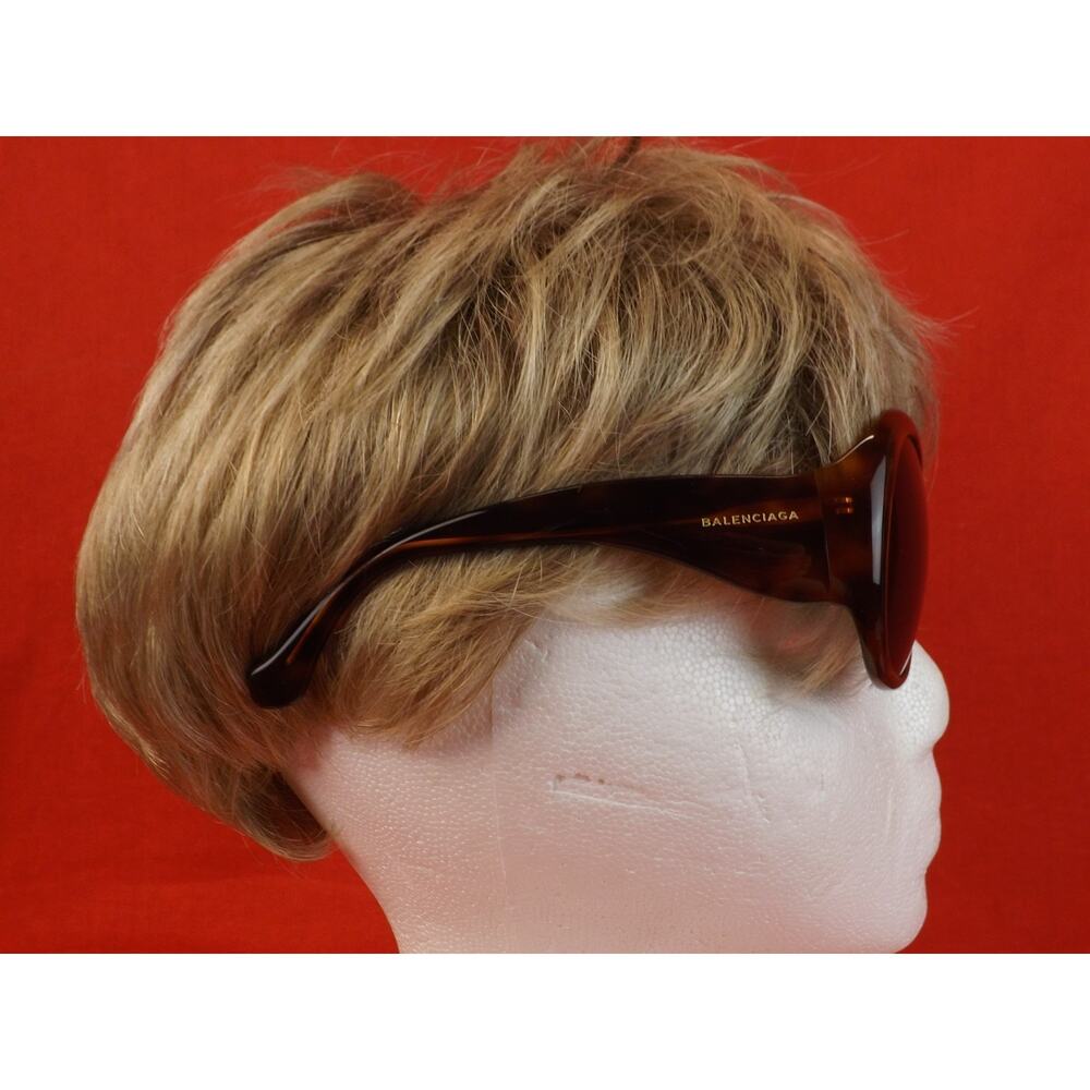 NWT BALENCIAGA BA2013 53N HAVANA PLASTIC FRAME OVERSIZED SUNGLASSES $495 ITALY - Picture 7 of 12
